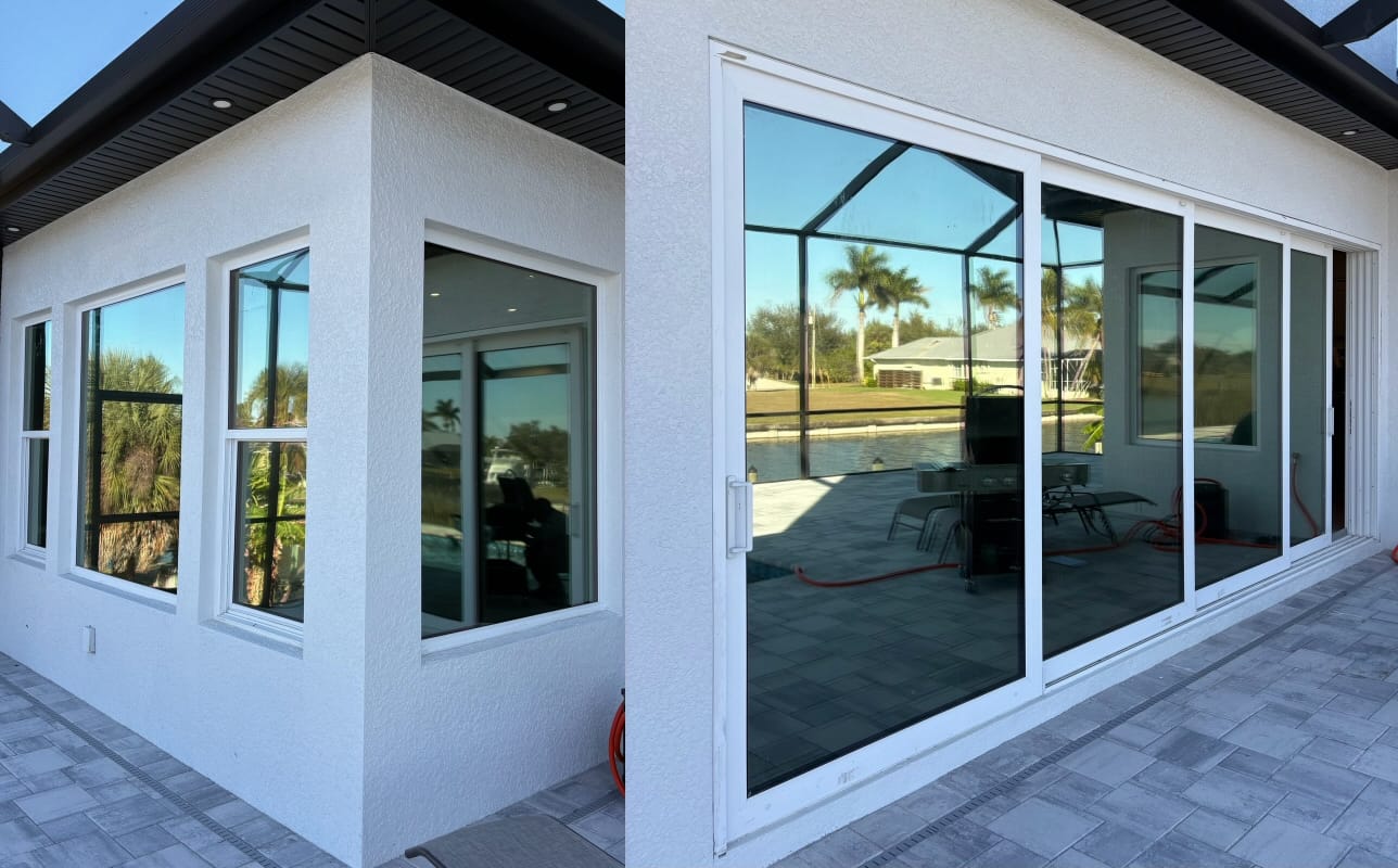 residential-tinting Professional installer applying window film to a large residential window