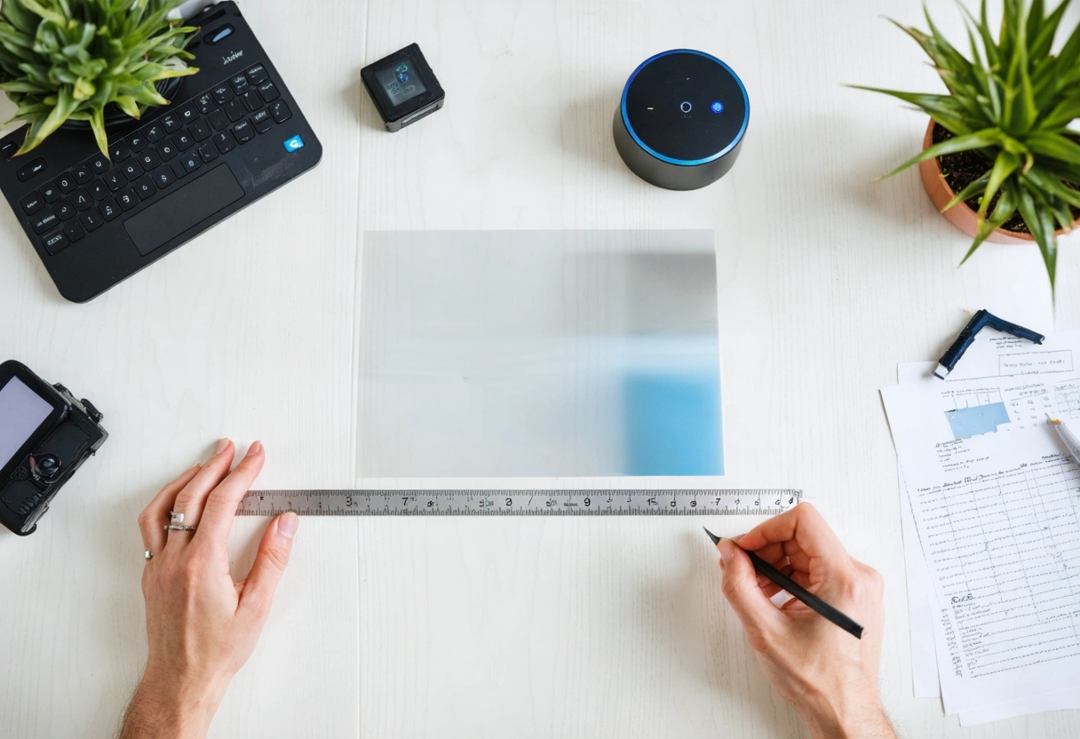 Natural eye-level medium scene of a homeowner, a tinting expert, and a smart-home savvy partner
