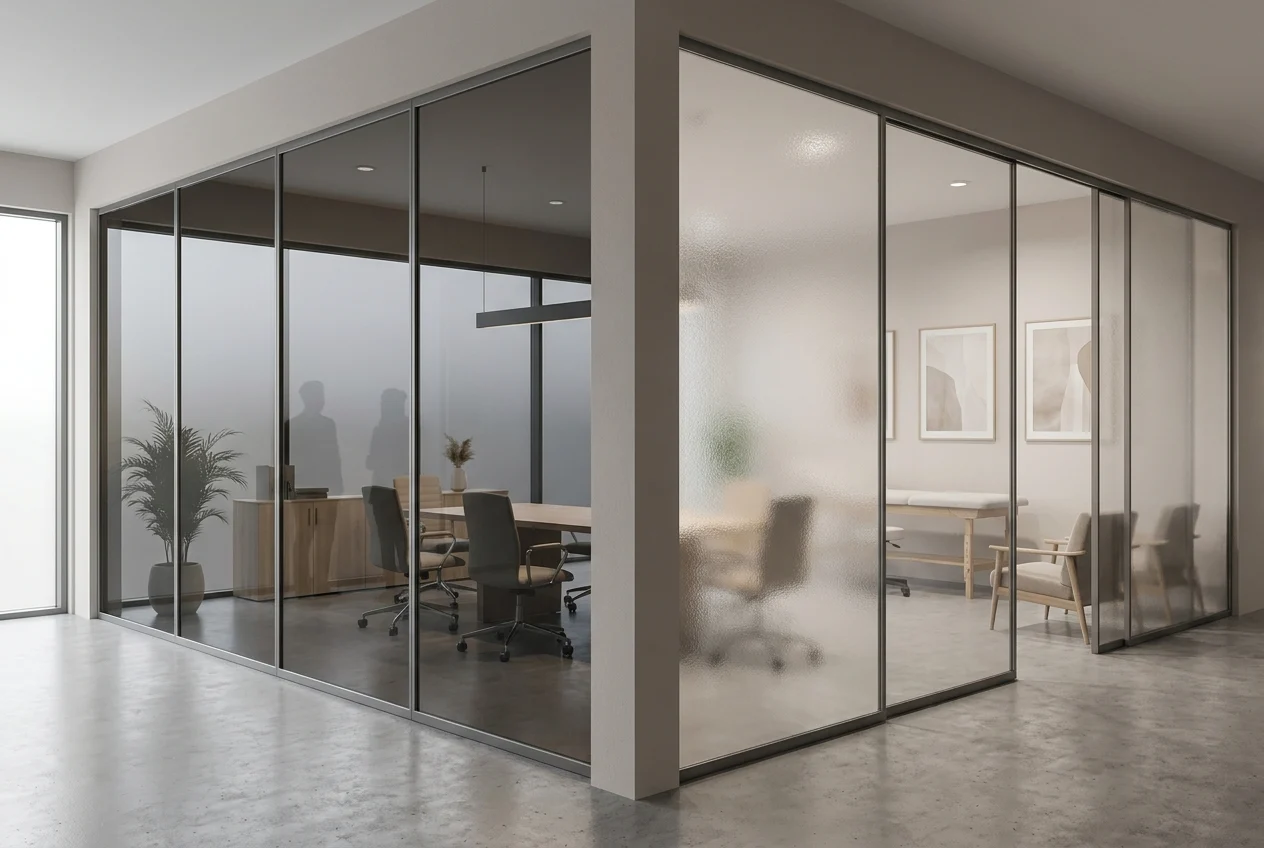 Law office and healthcare room with privacy and frosted window films.