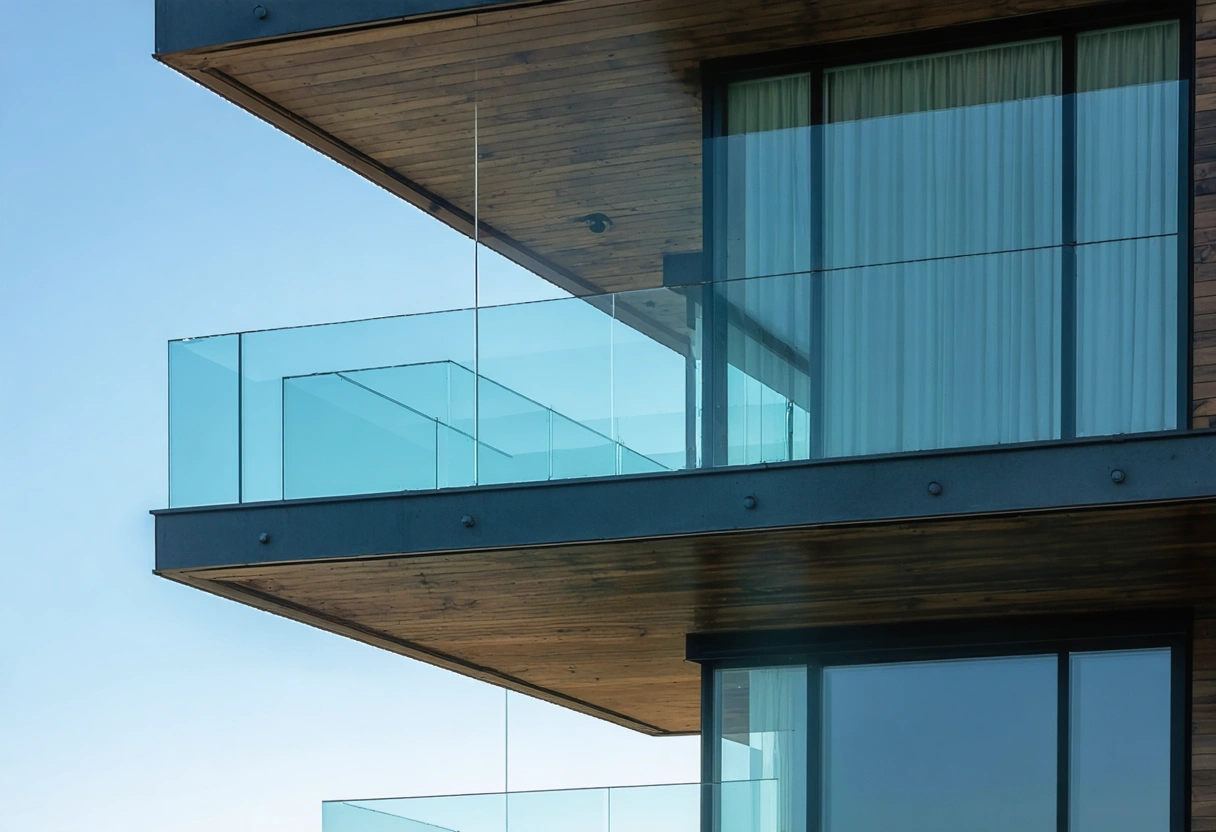 Cutaway window showing security film holding layered glass together