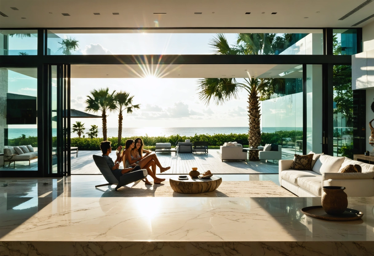 wide-editorial-hero-scene-inside-a-g5x2bI Couple relaxing in a sunlit coastal living room overlooking palms
